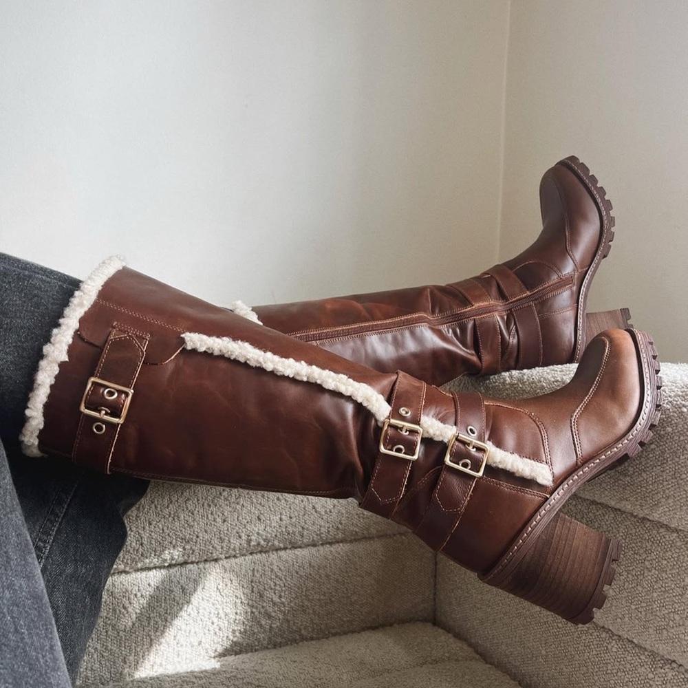 Sold: Kelsi Dagger Brown Leather, Shearling-Lined Boots